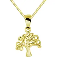 Montebello Ketting Levensboom - 925 Zilver Verguld- 10.5x13mm - 45cm