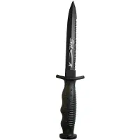 Epsealon Long Silex Titanium Dagger Knife Zwart