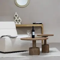 Giga Meubel Bijzettafel Stacy Naturel Rond 45cm