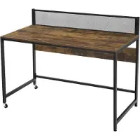 Mazazu MIRA Home - Bureau- Bureau op wielen - Bruin - Zwart - Spaanplaat - Metaal - 120x60x94