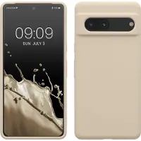 Kwmobile telefoonhoesje geschikt voor Google Pixel 7 - Hoesje met siliconen coating - Smartphone case in mat crème
