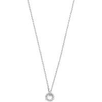 The Jewelry Collection Zilver Gerhodineerde Collier rond 1 1333740