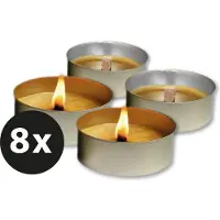Vulcan Vlamschaal - Vuurschaal - Buitenkaars - Kaars - 8 stuks - 4-5 branduren
