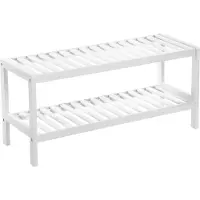 Mazazu MIRA Home - Schoenenrek - Schoenenbank - Opbergrek - Hal - Slaapkamer - Wit - 70x26x33cm