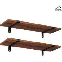Mazazu MIRA Home - Boekenplank - Set van 2 - Wandplank - Wanddecoratie - Vintage - 60x20x7