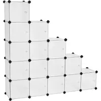 Mazazu MIRA Home Schoenenrek - Schoenenbox - 16 vakken - Praktisch - Kunststof - Wit - 123x31x123