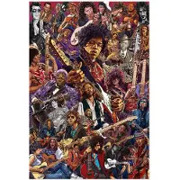 Various Legendary Guitarists Poster meerkleurig - Polyester - Band merch, Bands, Muziek