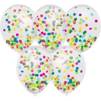 Haza 10x Confetti thema feest ballonnen 30 cm - Kinderfeestje/kinderverjaardag - Feest/verjaardag - Thema feest - Confetti feestversiering - Ballonnetjes confetti