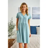 Doctor Nap Katoenen Nachthemd Borstvoeding Zwangerschap TB.5336 Ice Blue 40 / L