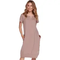 Doctor Nap Katoenen Nachthemd Dames Borstvoeding Zwangerschap TCB.4348 Beige 42 / XL