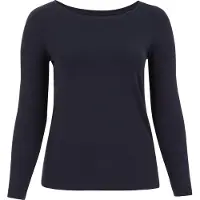 We fashion - Dames T-shirt met boothals- Curve - Donkerblauw - Katoen - Plus Size Maat: 48