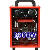 Biaze Industriële elektrische kachel 3000W /WATT, 3 KW- Werkplaatskachel - Heater - Straalkachel - Ventilatorkachel - Thermostaat - 3 Standen - werkplaats, kantoor, werkplek, schuur, garage, verbouwing 3KW.