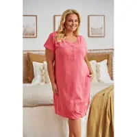 Doctor Nap Katoenen Nachthemd Dames Borstvoeding Zwangerschap TCB.4348 Coral 36 / S