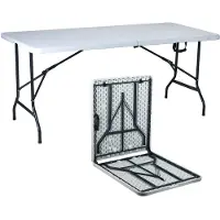 Novitaa Inklapbare Tafel - Camping tafel - Klaptafel - 170 x 74 cm - Vouwtafel - 4 - 6 Personen - Wit - FT170W