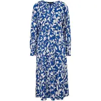 Comma Jurk blauw / wit