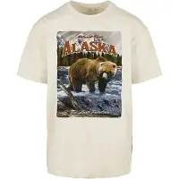 Mister tee Shirt 'Alaska' ecru / lichtblauw / lichtbruin / rood