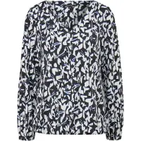 Comma Shirt blauw / zwart / wit