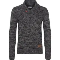 !Solid Trui 'Phil' grijs gemêleerd / zwart