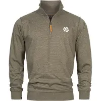 INDICODE JEANS Trui 'Caspar' groen gemêleerd / wit