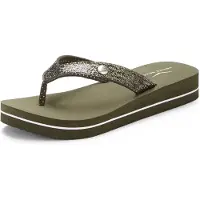 Venice beach Teenslipper olijfgroen / wit