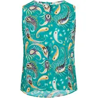 Usha Blouse crème / marine / turquoise / zwart / wit