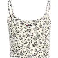 FILA Luxor Aop Cropped Spaghetti Top Antique White Praisley Aop Size: L | Tanks & Camis Outlet | Dames | Wit