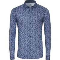 Desoto Overhemd smoky blue / donkerblauw / wit