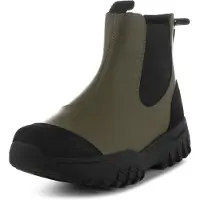 Woden Chelsea boots 'Magda' donkergroen / zwart