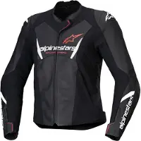 Alpinestars Stella Faster V3 damesmotorjas, zwart/wit/fluorescerend koraal, maat 38