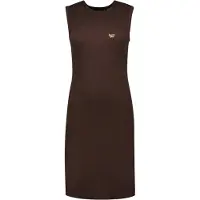 Superdry Geribde, Aansluitende Midi-jurk Bruin Grootte: 36