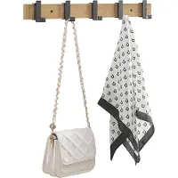 Mazazu MIRA Home - Wandkapstok - Kapstok - Bruin - Industrieel - 5 Haken - Garderobe - 60cm Breed