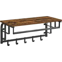 Mazazu MIRA Home - Wandkapstok - Kapstok - Wandplank - Vintage - IJzer/MDF - 66x30x27