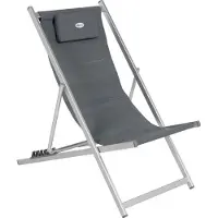 Hespéride Honolulu Outdoor Strandstoel - vouwstoel - ligstoel - campingstoel - Grijs - Gewatteerde c