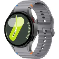 Strap-it Siliconen Wave bandje - Geschikt voor Samsung Galaxy Watch 7 (40 & 44mm) / Galaxy Watch 6 (Classic) / Galaxy Watch 5 (Pro) / Galaxy Watch 4 (Classic) - donkergrijs