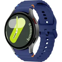 Strap-it Siliconen Wave bandje - Geschikt voor Samsung Galaxy Watch 7 (40 & 44mm) / Galaxy Watch 6 (Classic) / Galaxy Watch 5 (Pro) / Galaxy Watch 4 (Classic) - donkerblauw