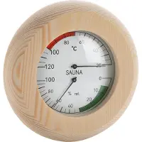 Cosas Sauna Thermometer en Hygrometer - Temperatuur en Vocht Meter - Sauna Accessoire - Thermometer sauna - Luxe Houten Omlijsting - Hoge Hitte Bestendigheid