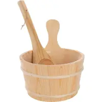 Cosas Sauna-emmer met Pollepel van hout - Sauna Accessoires - 4 liter