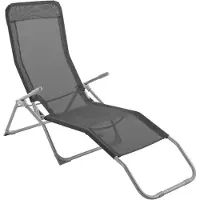 Hespéride Ligbed Siesta - Opklapbaar - Metaal - Leisteen - 140 x 61 x 95 cm