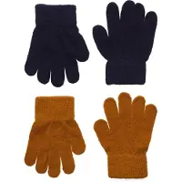 CeLaVi Handschoenen - Wol/Nylon - 2-pack - Pompoenkruid/Navy - - 7-12 jaar (122-152) - Handschoenen