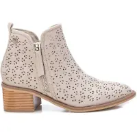 Xti Dames Enkellaarsjes 142255 wit - hakhoogte: 5cm (39), 3 tot 5 cm, Ritssluiting, Casual, Imitatieleer 14225501-HIELO
