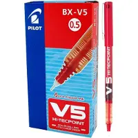 Pilot Pen Roller V-5 Rood 0,3 mm Naald 12 Stuks