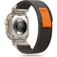 TechProtection Delta Nylon Apple Watch Ultra 49 / 46 / 45 / 44 Mm Bandje Zwart / Oranje