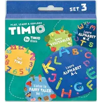 Timio Disk Set # 3: 5 Audio-Discs voor de Player | Leer 12 Sprookjes Vol. 1, de Tijd, Groenten, Alfabet A-L, Alfabet M-Z | Alles in 8 Talen | Leerspeelgoed van 2 - 6 Jaar