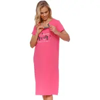 Doctor Nap Katoenen Nachthemd met Magnetische Drukknoopjes Borstvoeding Zwangerschap TCB.9992 Peony 42 / XL
