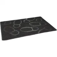 Buemag 2x anti-slip deurmat - rubber - met noppen - zwart - 60 x 40 cm - voor binnen en buiten - weerbestendig