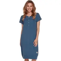 Doctor Nap Katoenen Nachthemd Dames Borstvoeding Zwangerschap TCB.4348 Deep Blue 36 / S