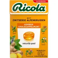Ricola gember sinaasappelmunt sv doosje - (20x 50gr)
