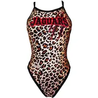 Turbo Leo Print Swimsuit Zwart 5XL Vrouw