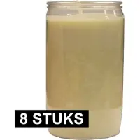 Spaas Candles 8x Witte grafkaarsen/graflichten 7 x 15 cm 6 dagen - Stompkaarsen