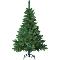 Merkloos Blooming kunstkerstboom - 150 cm - groen - Ø 100 cm - 366 tips - metalen voet